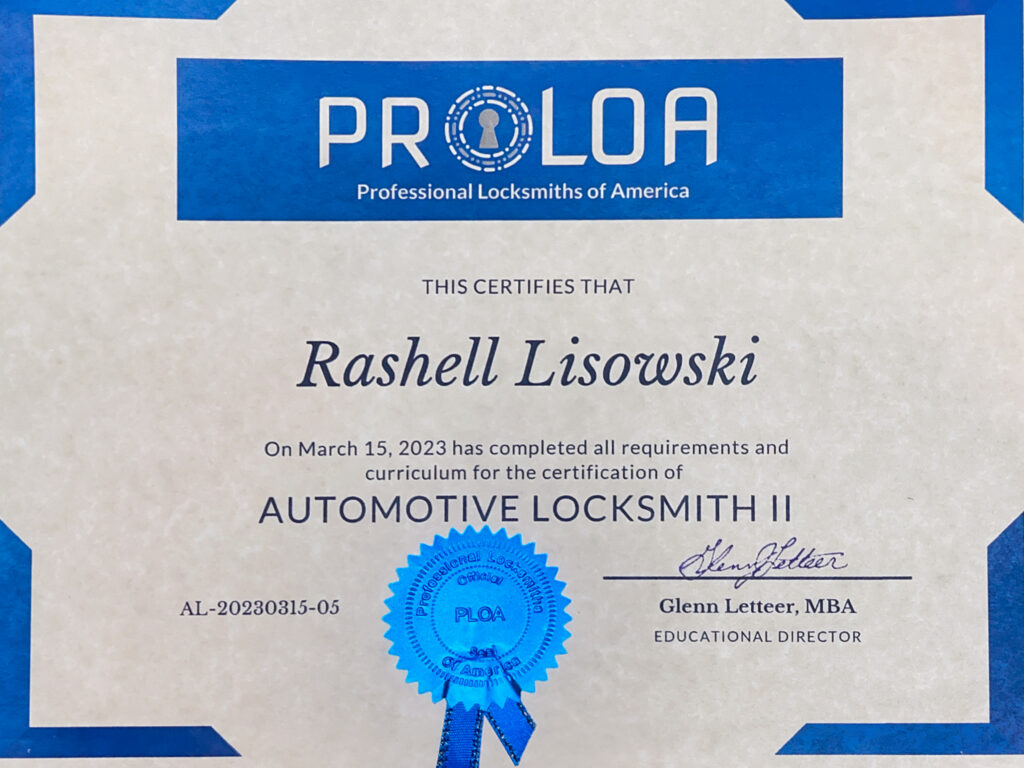 Locksmith certification 2